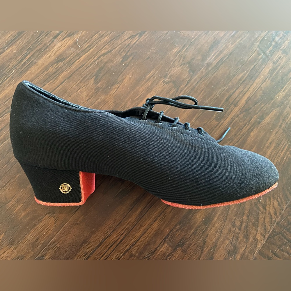 EF Dance Shoes Black with Red Suede Sole Size 8